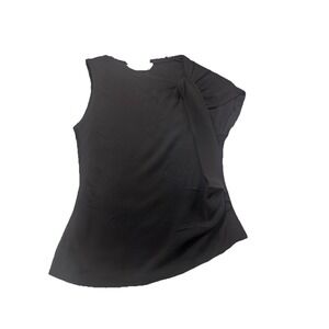 Zara Asymmetric Ruffled Top One Shoulder Black Size‎ M NWT